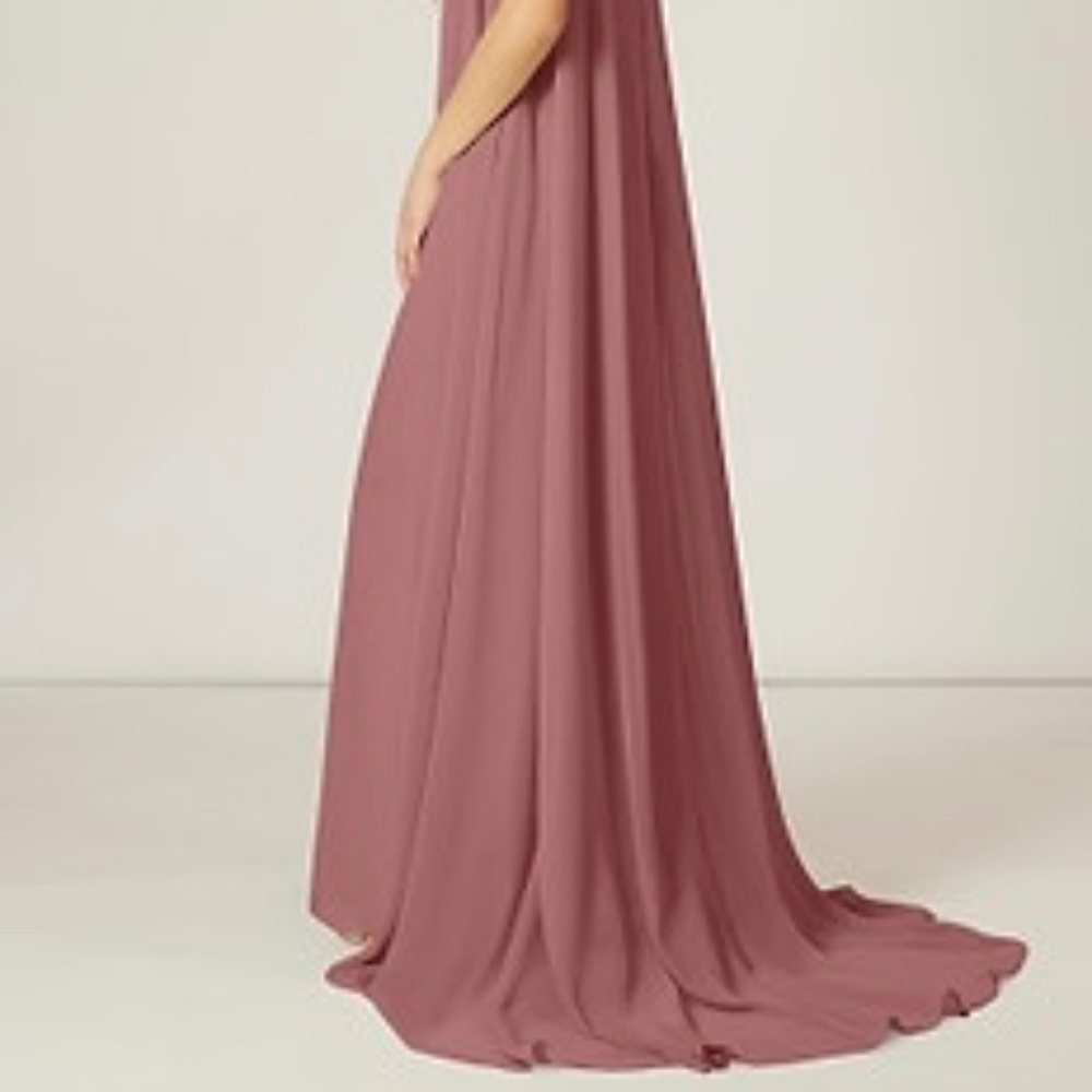 NWT - Azazie Lydia One Shoulder Dress in Vintage Mauve Sz A10 - Picture 6 of 15